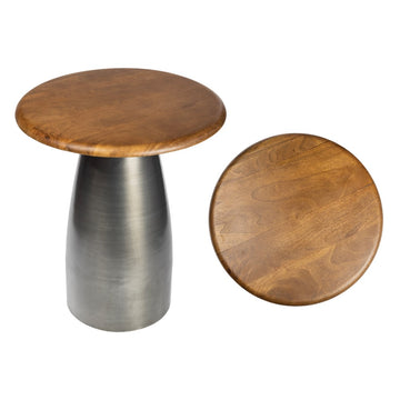 Skye 18" Modern Rustic Wood/Metal Accent Table